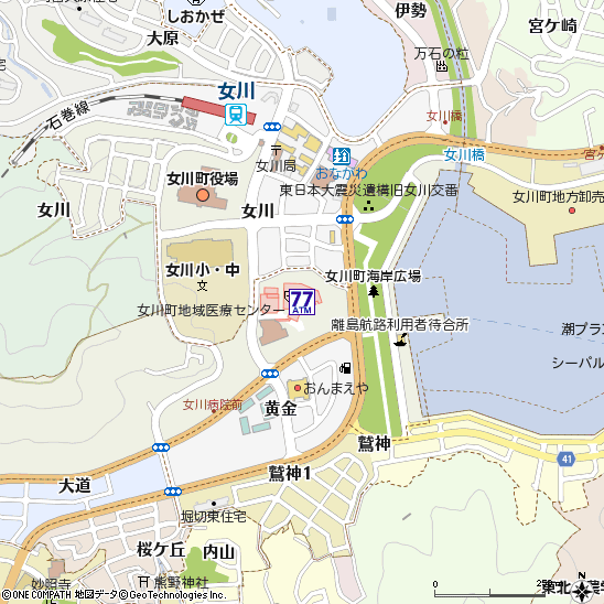 女川町地域医療センター付近の地図
